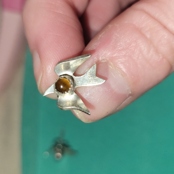 Sterling Silver Handmade Native American Dove Earrings - Picture 2 of 6